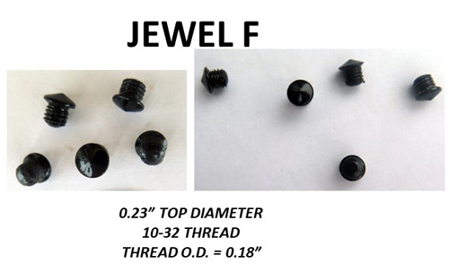 BLACK JEWELS/CLIP SCREWS FOR PARKER VACUMATIC CAPS AND BLIND CAPS.